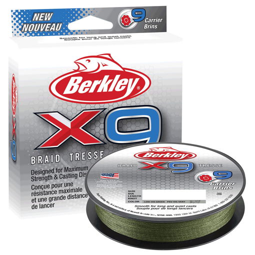 Image sur Berkley X9 Braid Low Vis Green 150m, 0.12mm 12.1kg