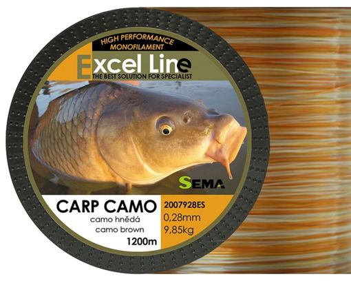 Obrazek Sema Excel Line Carp Camo hnědý 1200m, 0.20mm