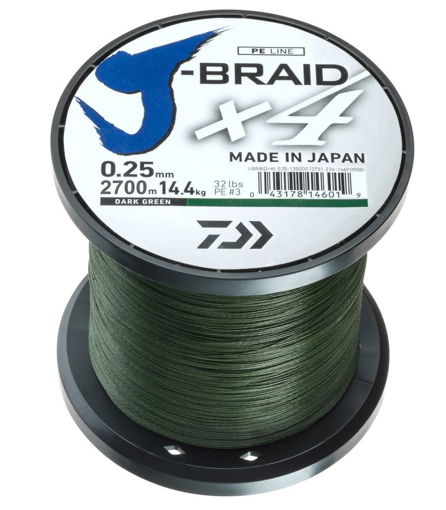 Bild von Daiwa J-Braid X4 Tmavě zelená, 0.15mm 6.9kg 1m