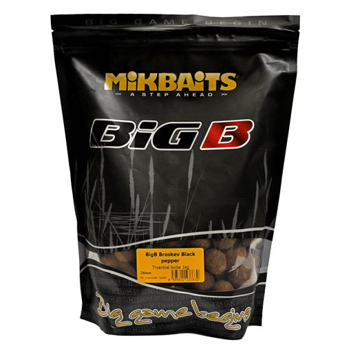 Obrazek BigB Boilie Peach & Black Pepper 24mm 1kg