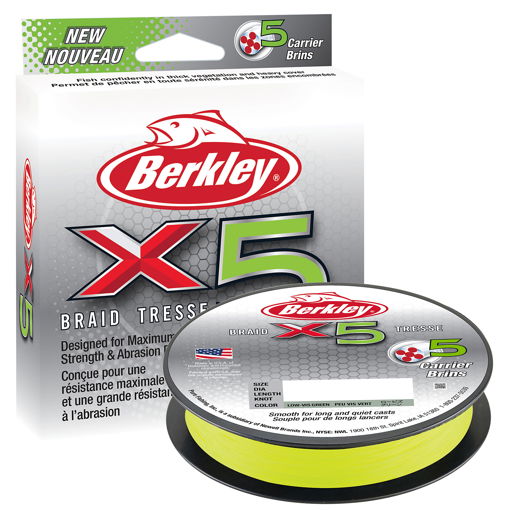 Image sur Berkley X5 Braid Flame Green 150m, 0.12mm 12.1kg