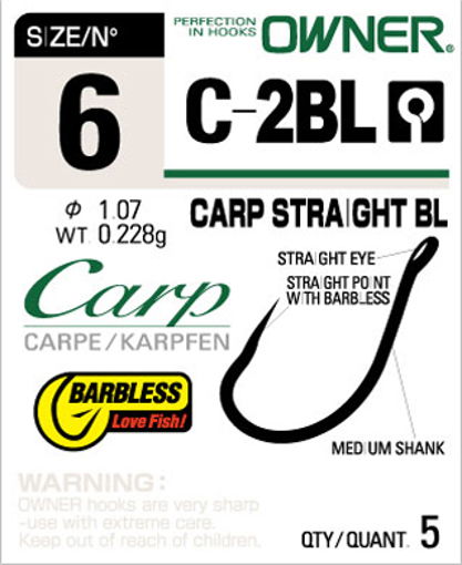 Image sur Owner C-2BL Carp Liner, vel.4 (6ks)