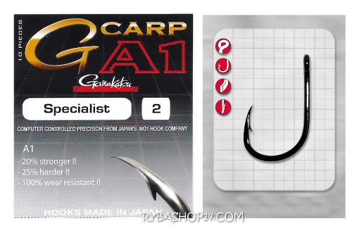 Obrazek Gamakatsu A1 G-Carp Specialist Hook, vel.4