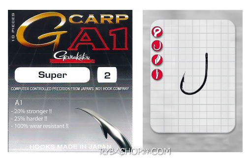 Obrazek Gamakatsu A1 G-Carp Super Hook, vel.2