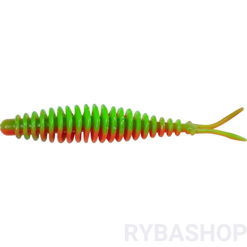 Bild von T-Worm I-Tail Česnek 6.5cm, neonová zelená/oranž