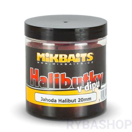 Obrazek Halibutky v dipu 250ml Jahoda Halibut 20mm