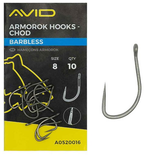 Avid Carp Armorok Chod Hooks #8 Barbless