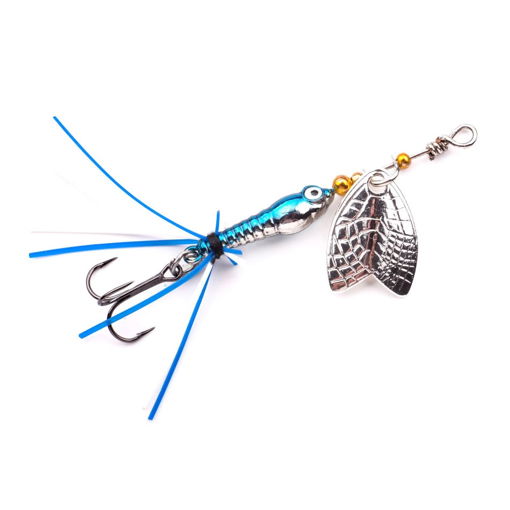 Image sur Larva Mayfly Micro Spinner TR 5cm Chrome Blue