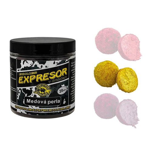 Boilies Expresor v dvojobalu 150g 20mm Medová perla