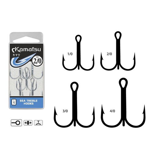 Kamatsu Sea Treble Hooks #3/0 5pcs