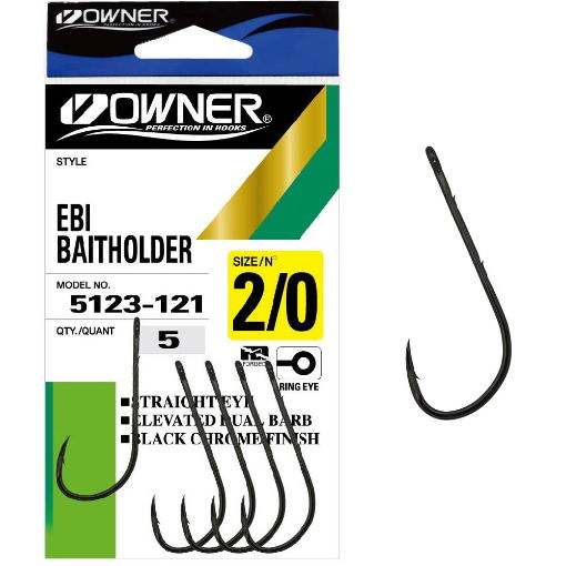 Owner 5123 Ebi Baitholder Hook BN #4 8ks